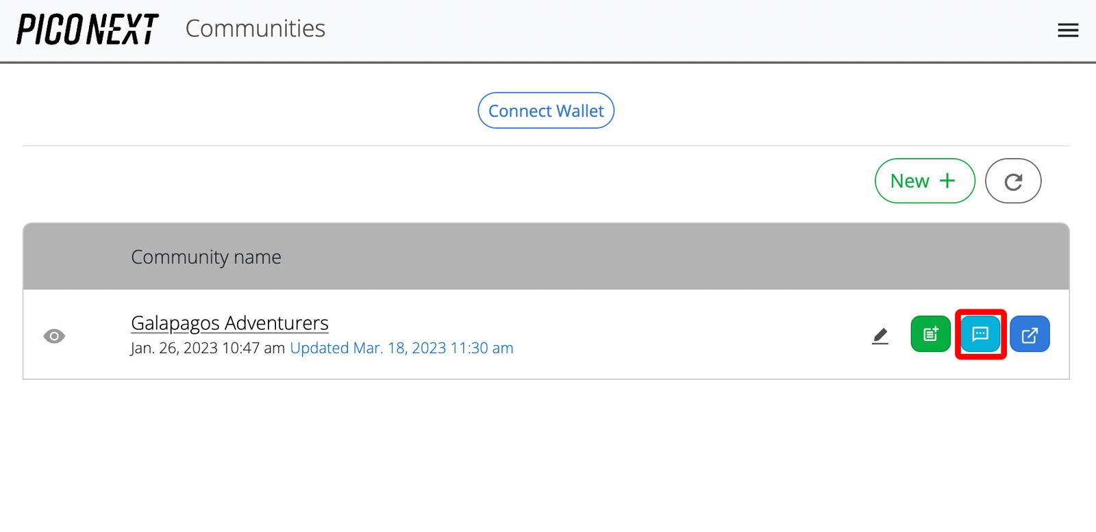 Message community members - PicoNext