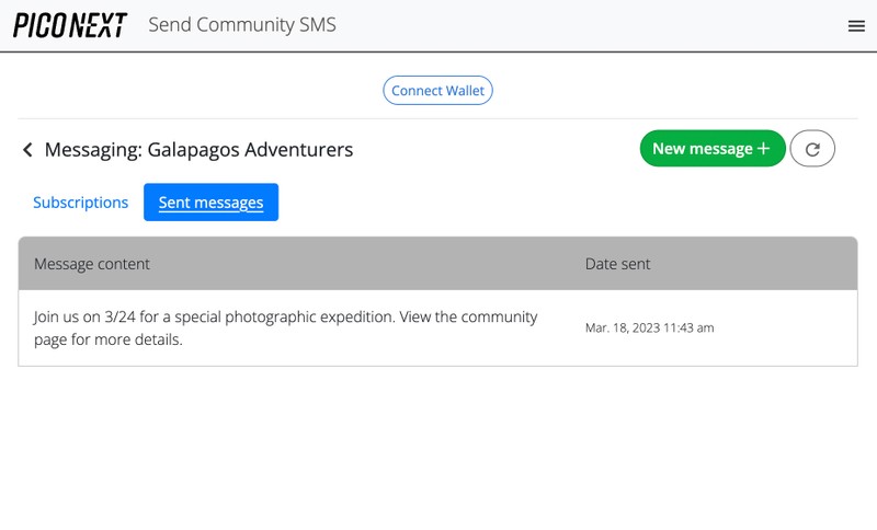 Message community members - PicoNext