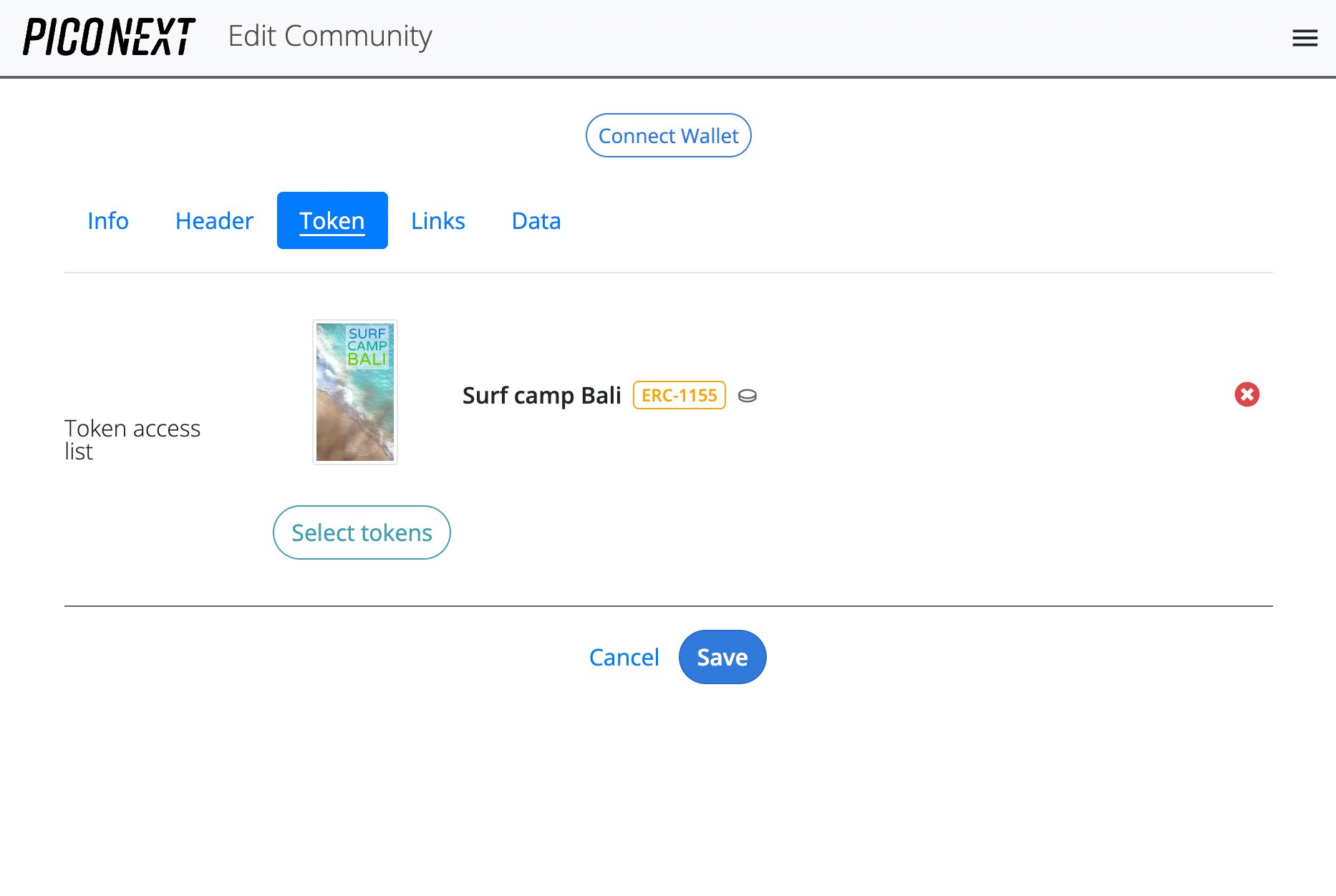 Create a token-enabled community - PicoNext